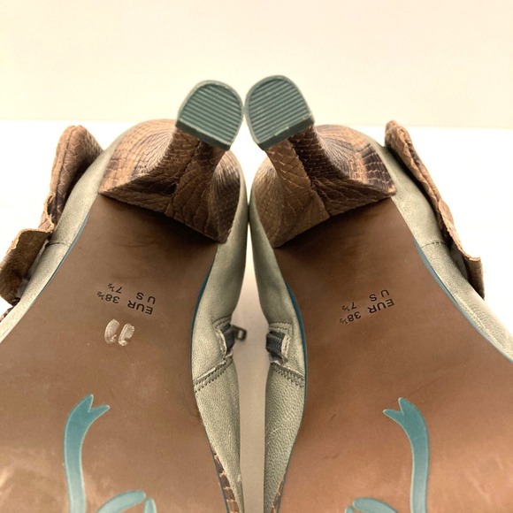 Poetic Licence Womens Encoure Bootie Platform Leather Snakeskin Bow 7.5M - Picture 9 of 10